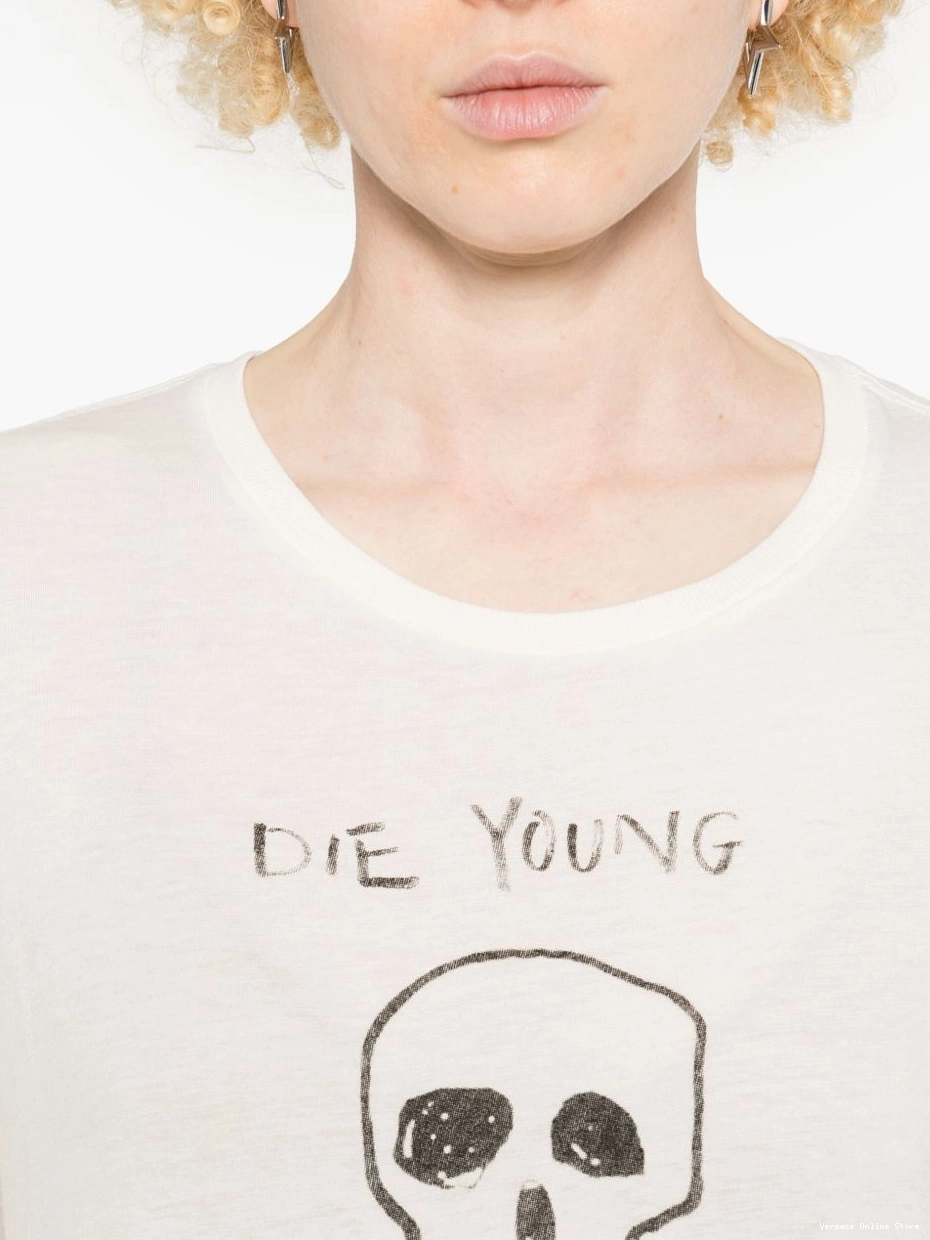 Cheap slogan-print T-shirt Women Versace 0714